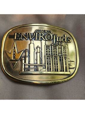 Vintage IMC Solid Brass Alberta Enviro Fuels Inc Belt Buckle